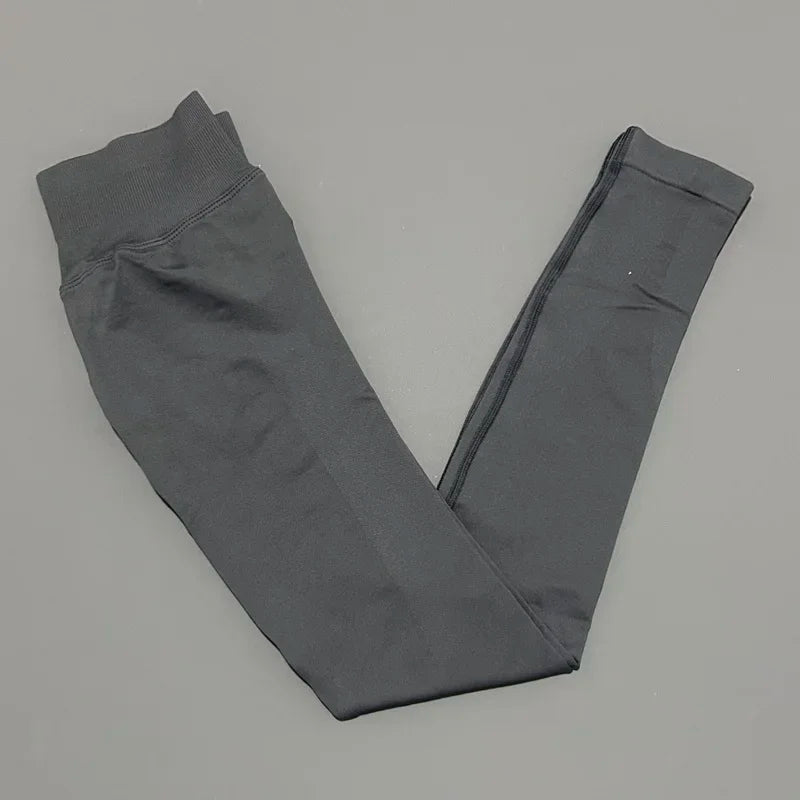 Legging sport femme sans coutures, coloris gris requin