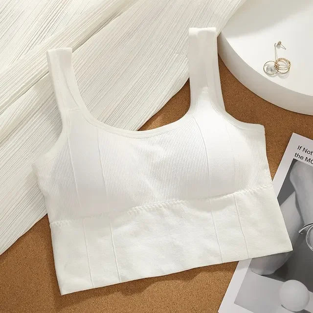 Brassière sport femme anti-transpiration, coloris blanc