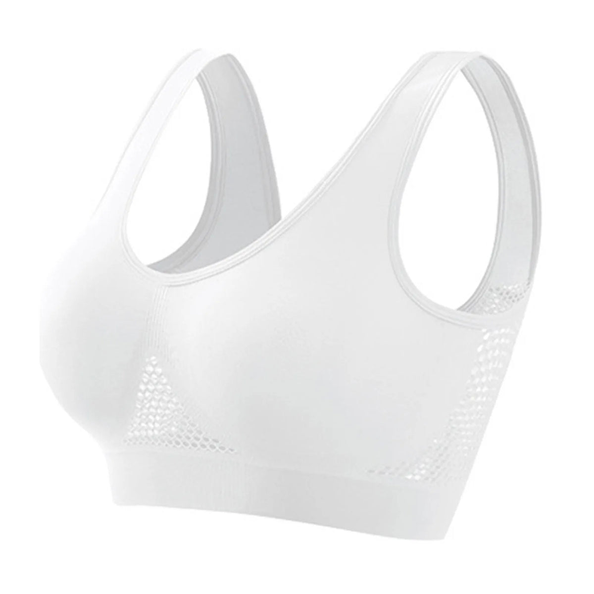 Brassière yoga dos nu — anti-choc, maintien fort & running, coloris blanc