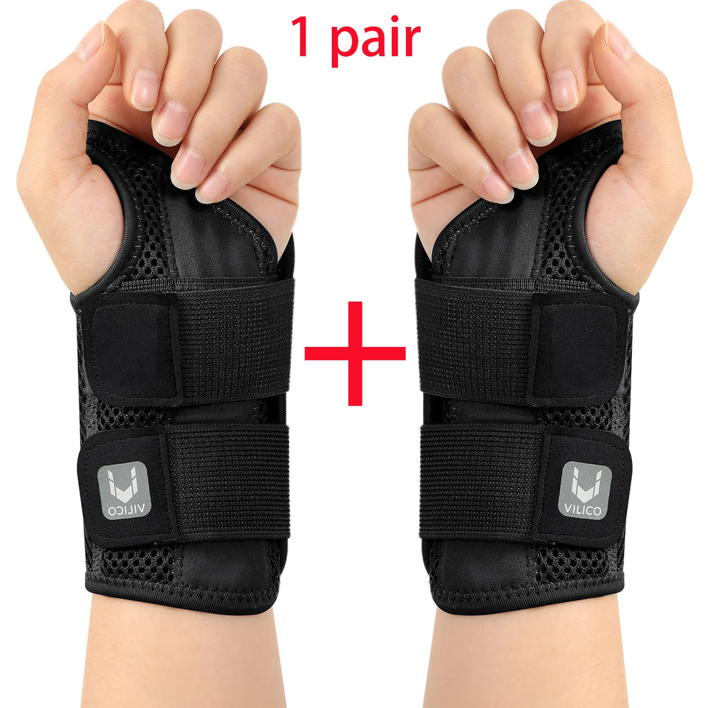 Attelle poignet & pouce ajustable, coloris noir – 1 paire
