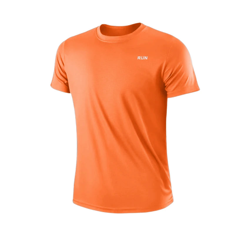 T-shirt running homme col rond, coloris orange