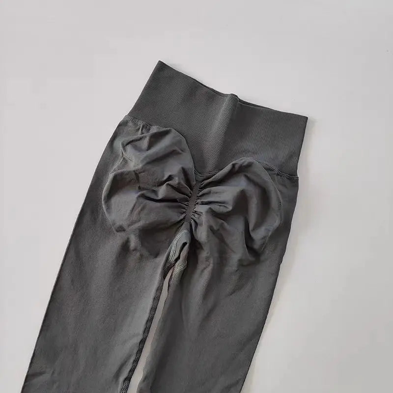 Legging yoga taille haute sans coutures, coloris gris foncé
