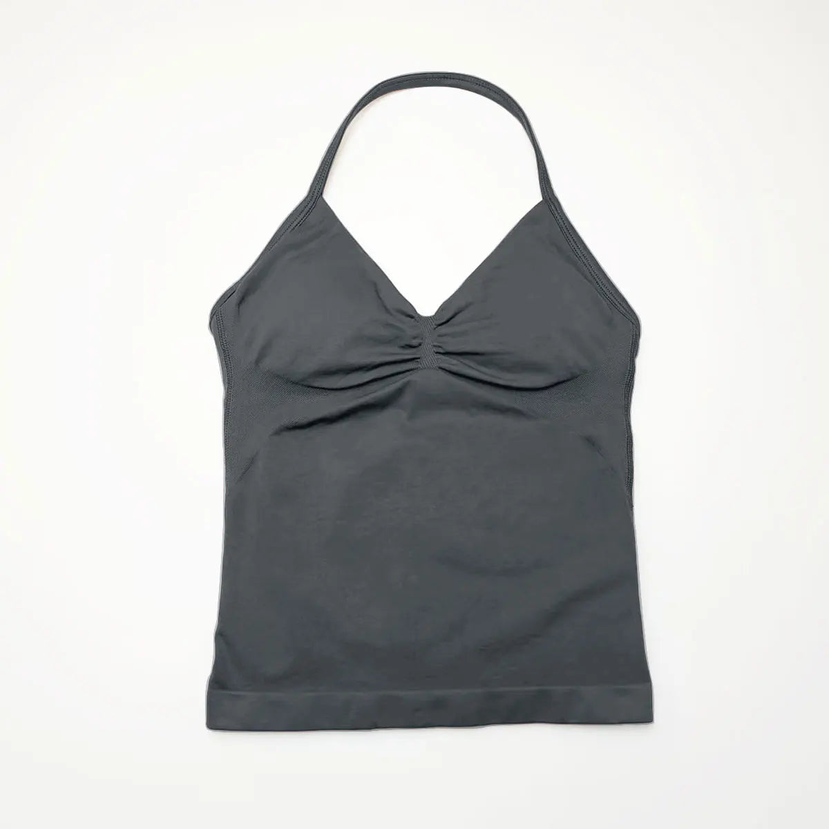 Top halter femme sans coutures rembourré, coloris gris foncé