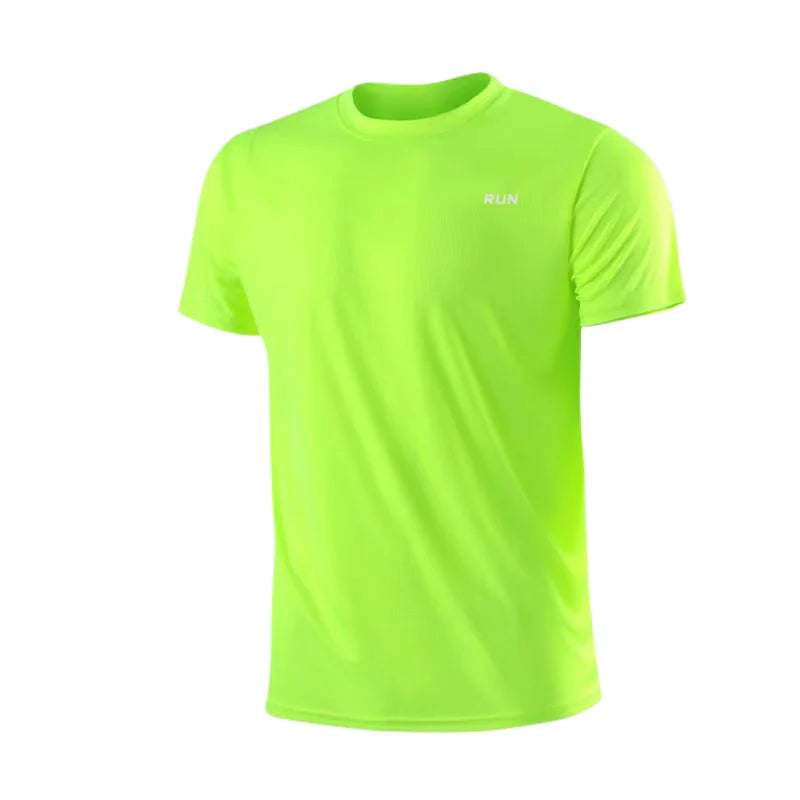 T-shirt running homme col rond, coloris vert