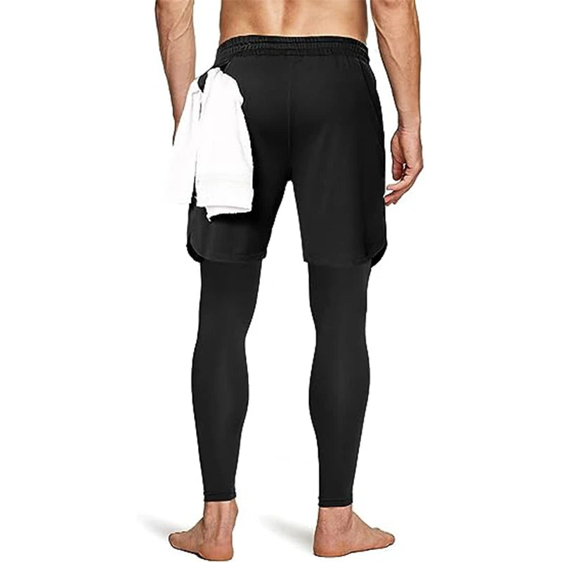 Pantalon de Sport Homme 2-en-1 Legging Intégré — 7 Coloris, Running & Fitness