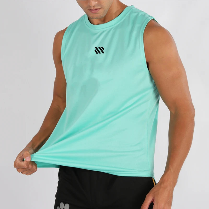 Débardeur musculation homme mesh, coloris bleu clair