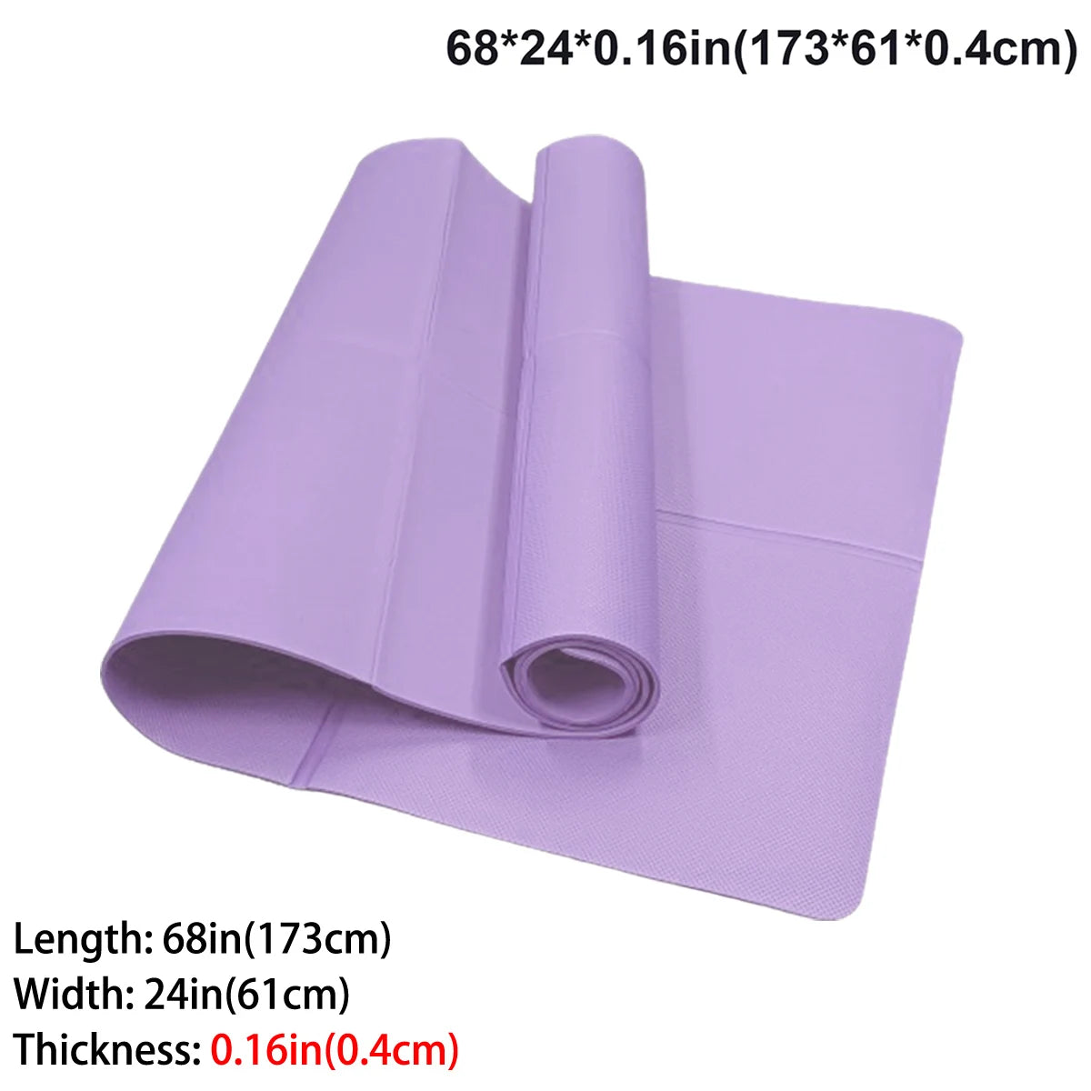Tapis de yoga pliable EVA, coloris violet – 0,4 cm