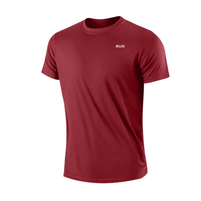 T-shirt running homme col rond, coloris rouge