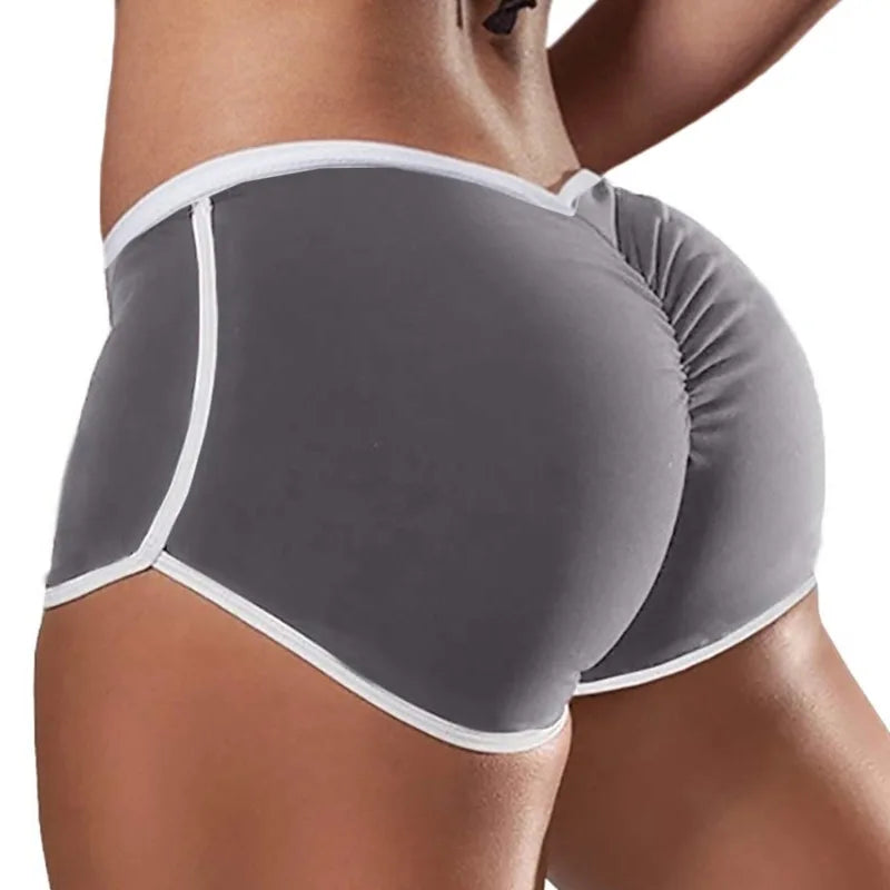Short sport femme taille basse, coloris gris