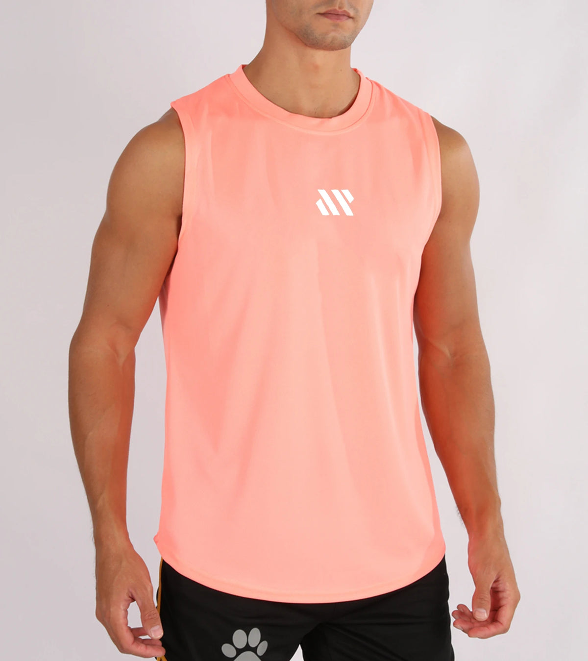 Débardeur musculation homme mesh, coloris rose
