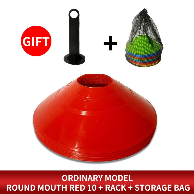 Set 10 cônes football & agilité, coloris rouge – lot de 10