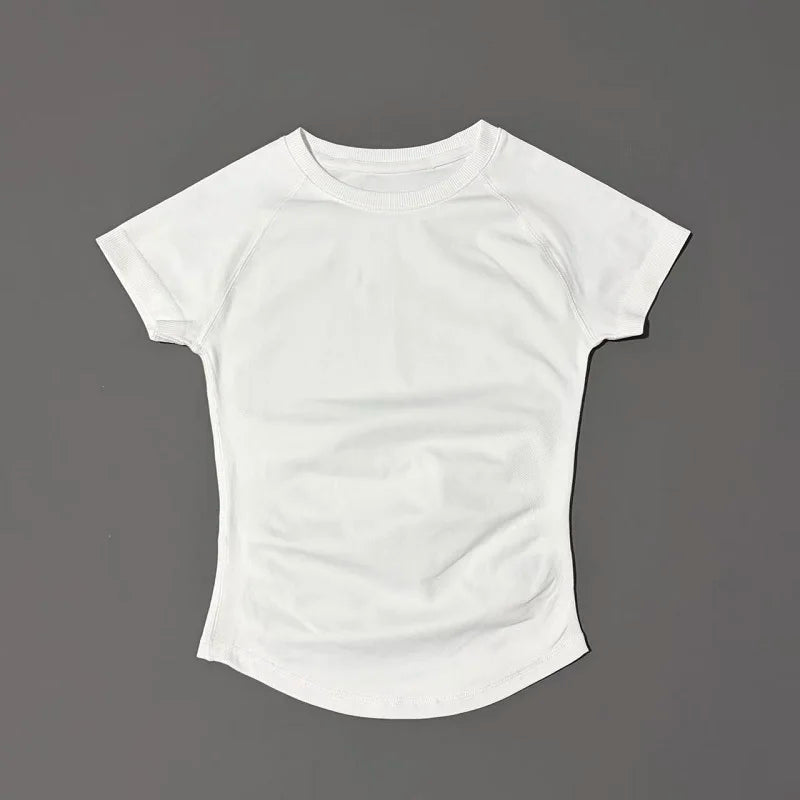 T-shirt sport femme manches courtes, coloris blanc