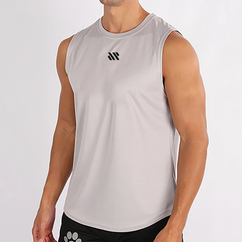 Débardeur musculation homme mesh, coloris gris clair