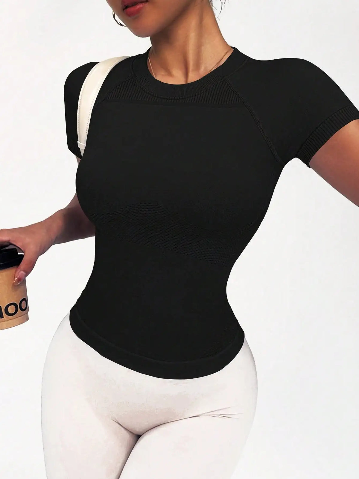 Top unisexe long respirant, coloris noir