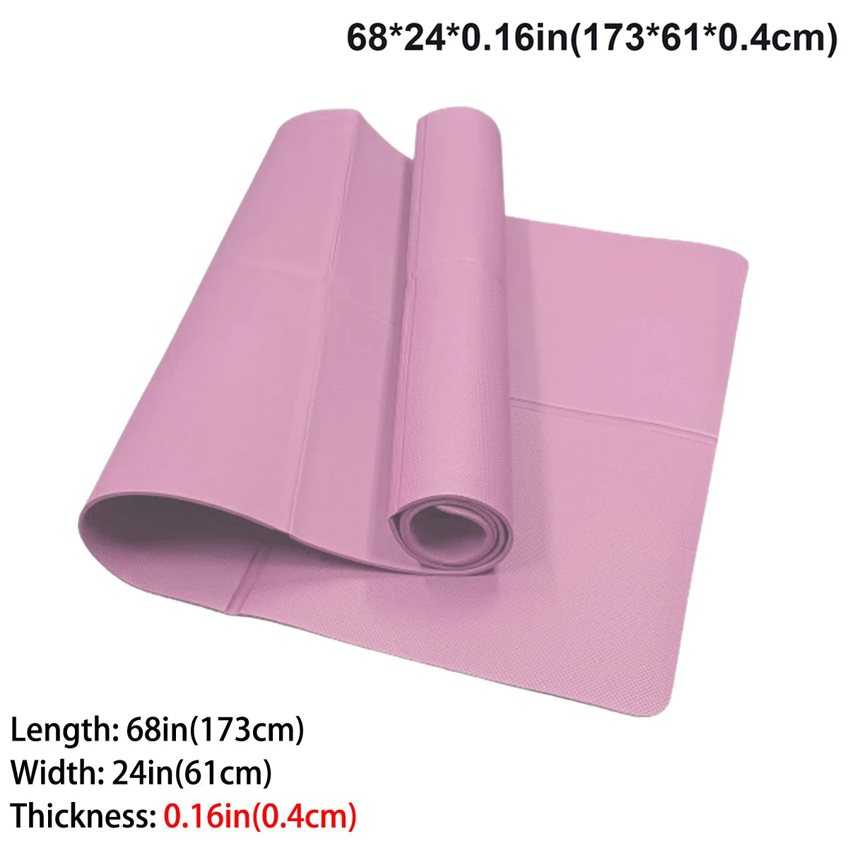 Tapis de yoga pliable EVA, coloris rose – 0,4 cm