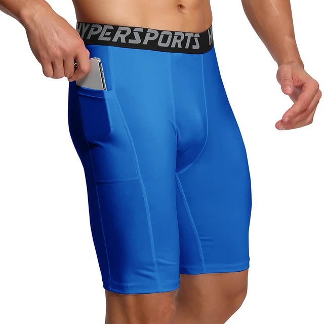 Short compression homme, coloris bleu