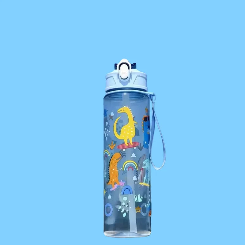 Gourde sport 800ml — grande capacité, marquage horaire & antifuite, coloris bleu B