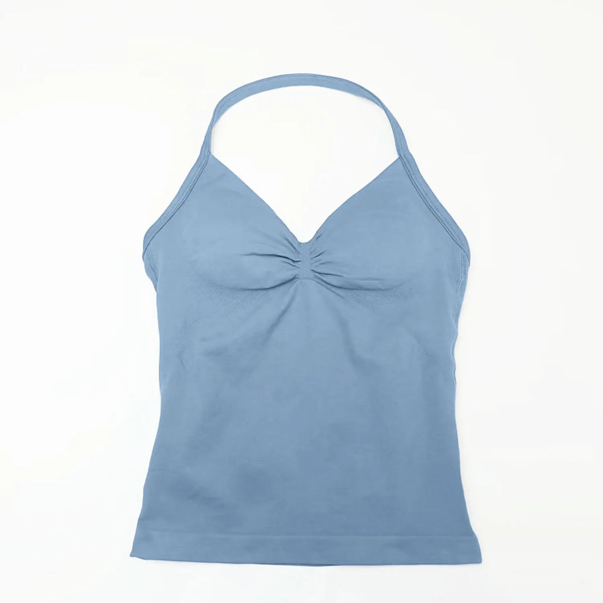 Top halter femme sans coutures rembourré, coloris gris graphite