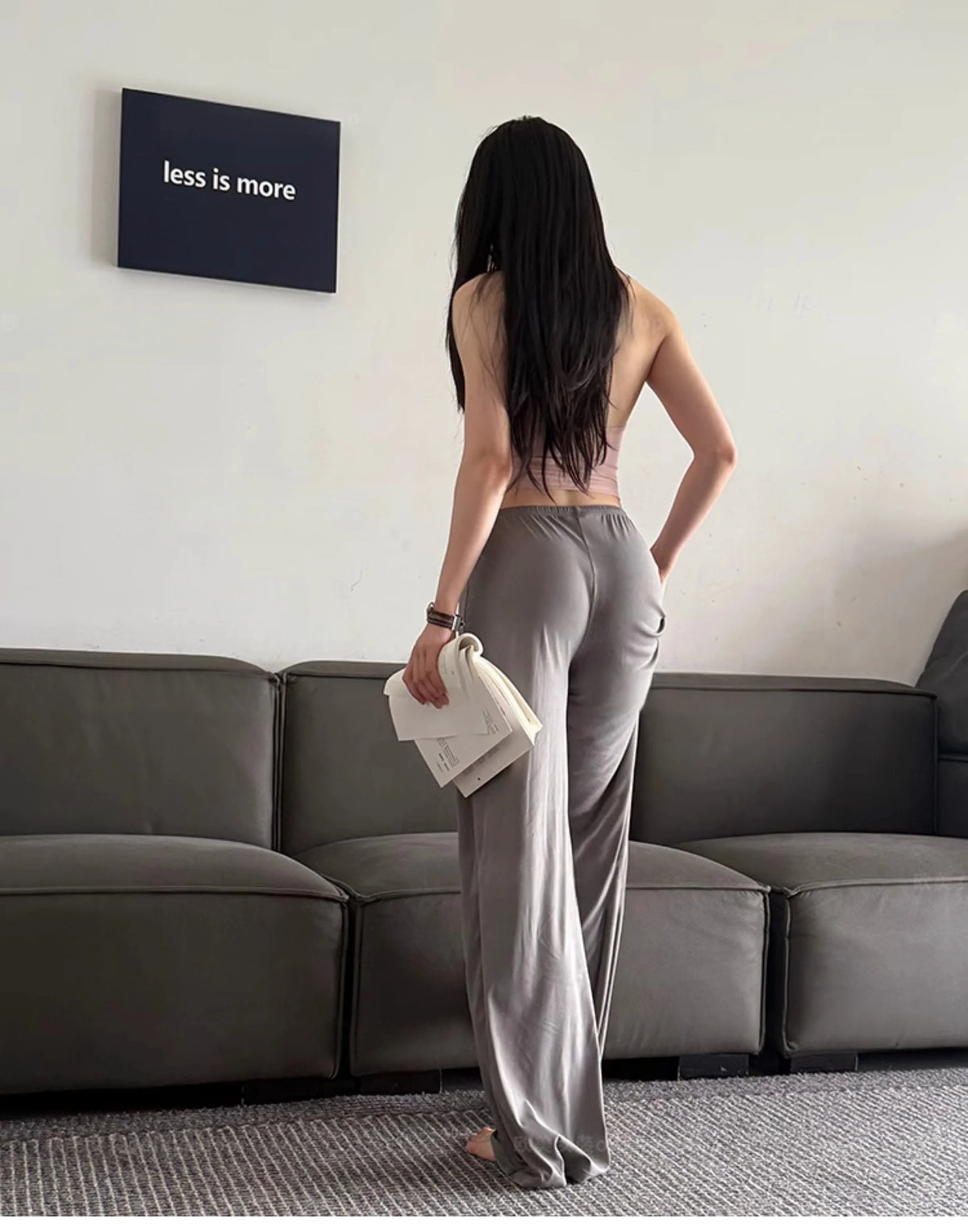 Pantalon yoga femme large taille haute — vue 3