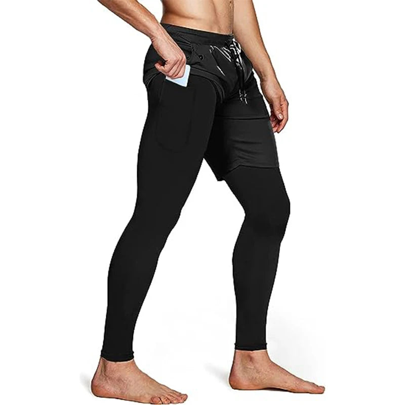 Pantalon de Sport Homme 2-en-1 Legging Intégré — 7 Coloris, Running & Fitness