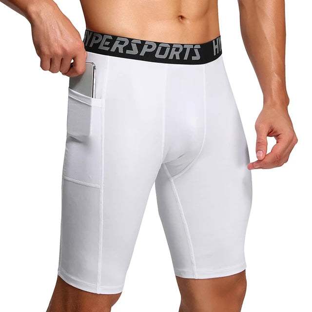Short compression homme, coloris blanc