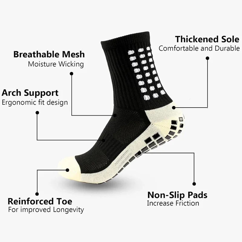 Chaussettes Antidérapantes Yoga & Pilates — Lot de 1 ou 4 Paires, Mixte