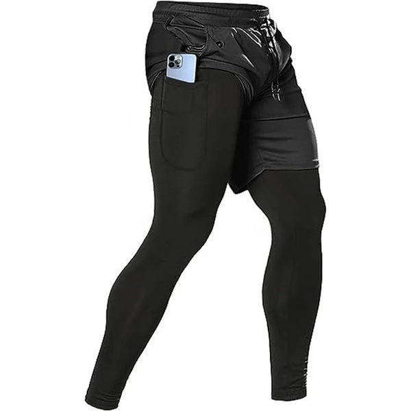 Pantalon de Sport Homme 2-en-1 Legging Intégré — 7 Coloris, Running & Fitness