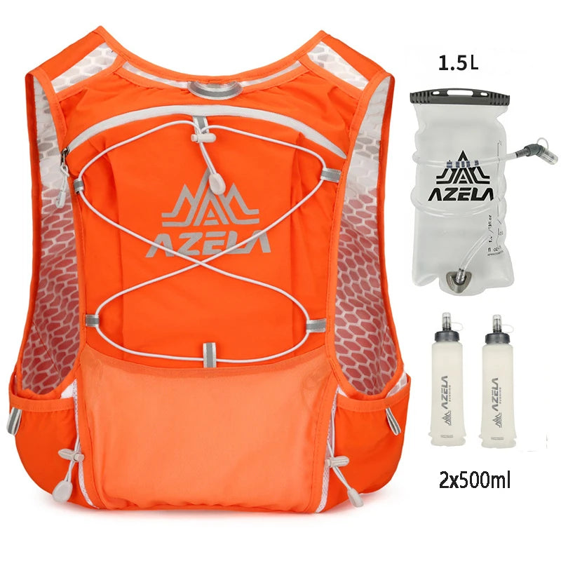 Gilet hydratation trail running ultralight, coloris orange – poche à eau 2,5 L