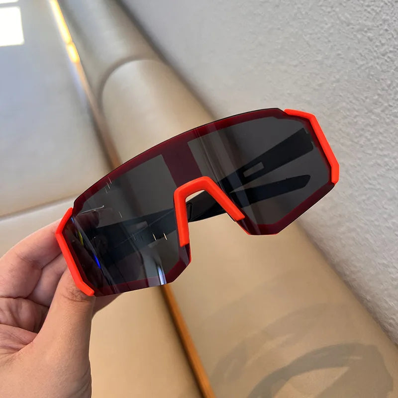 Lunettes sport UV400 — cyclisme, randonnée & protection sable, coloris noir rouge