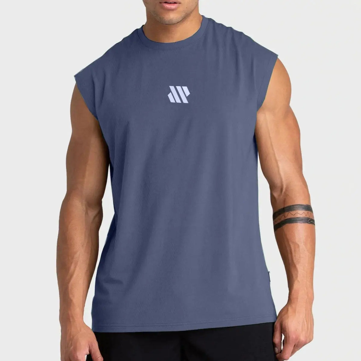 Débardeur sport homme sans manches, coloris bleu marine