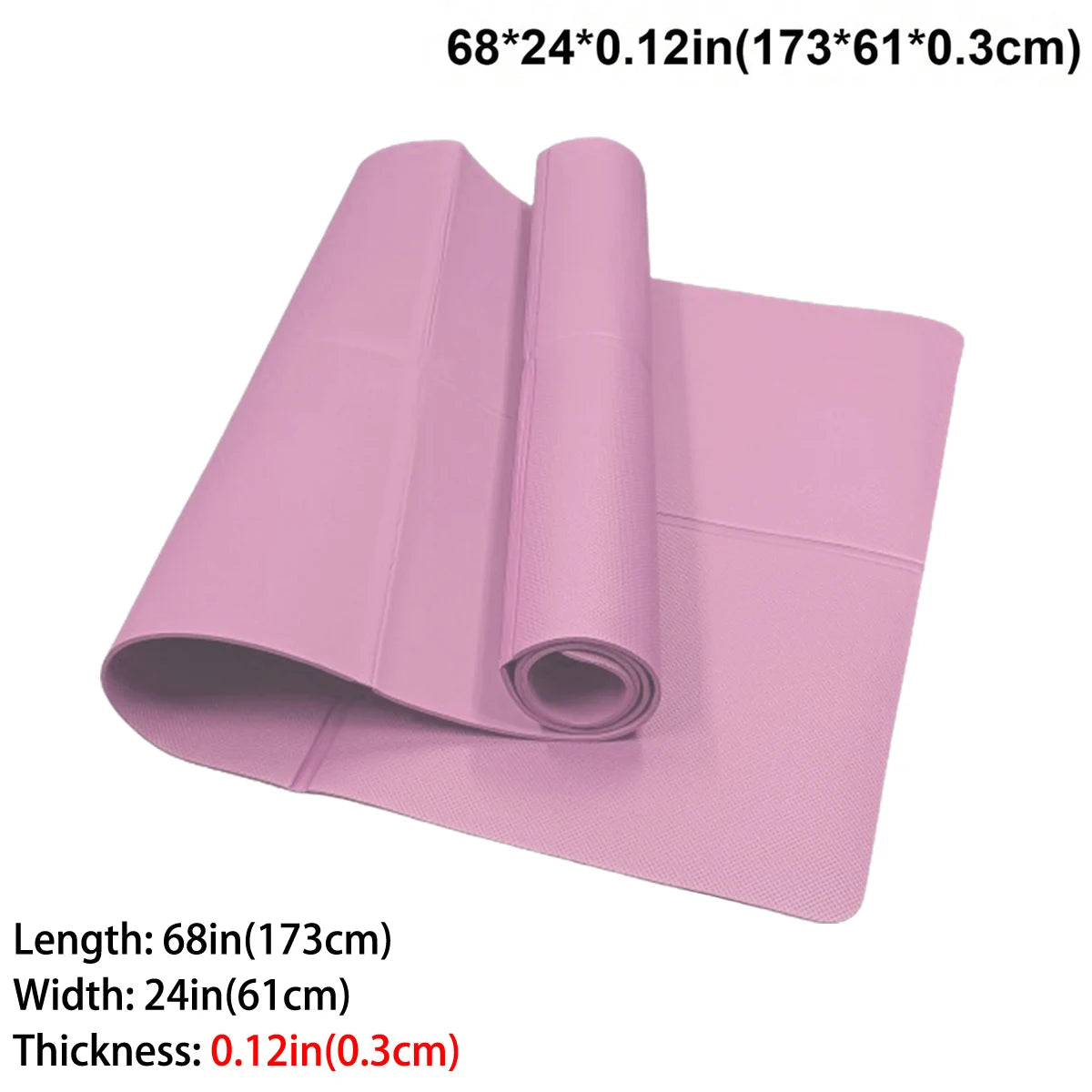 Tapis de yoga pliable EVA, coloris rose – 0,3 cm
