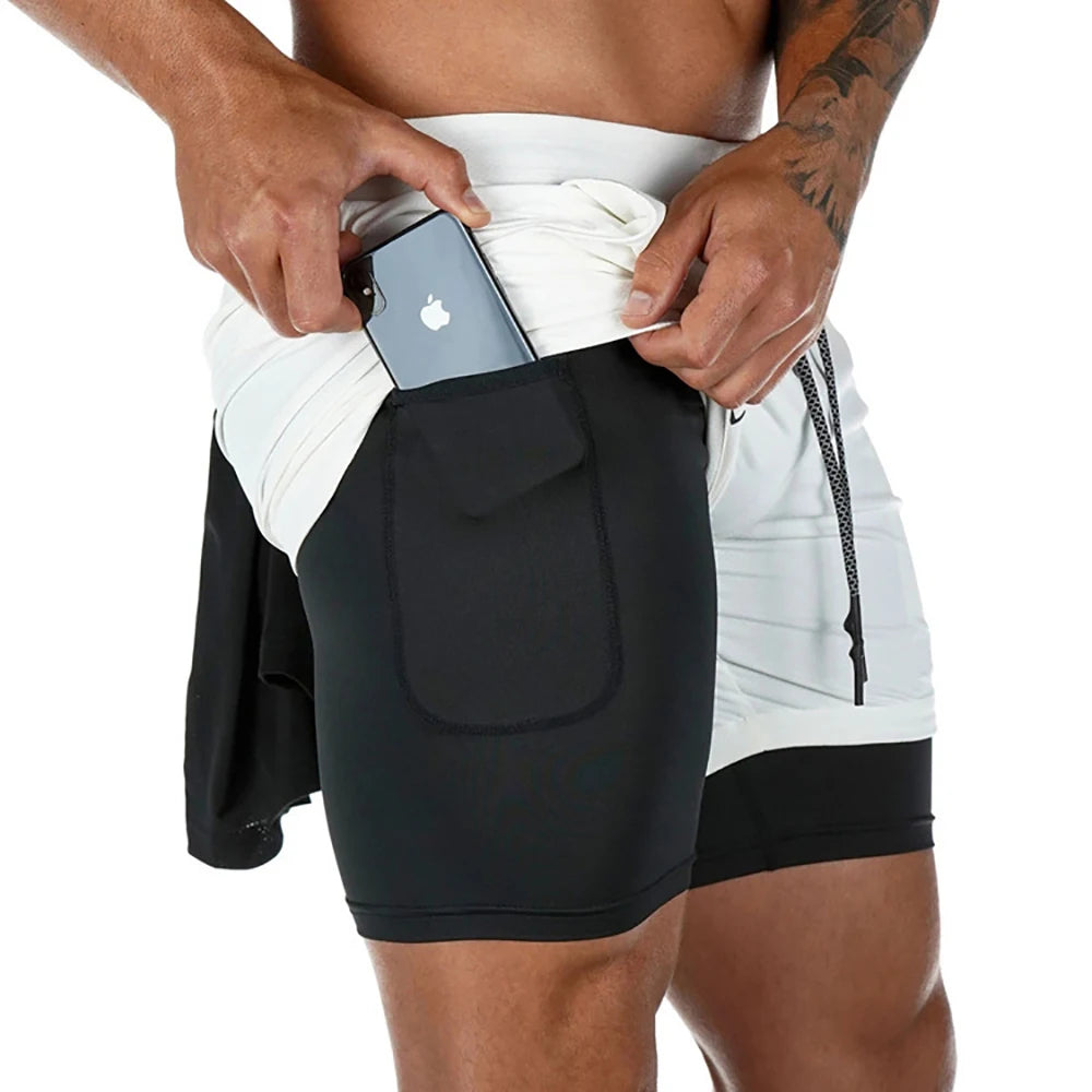 Short running 2-en-1 homme — vue 2