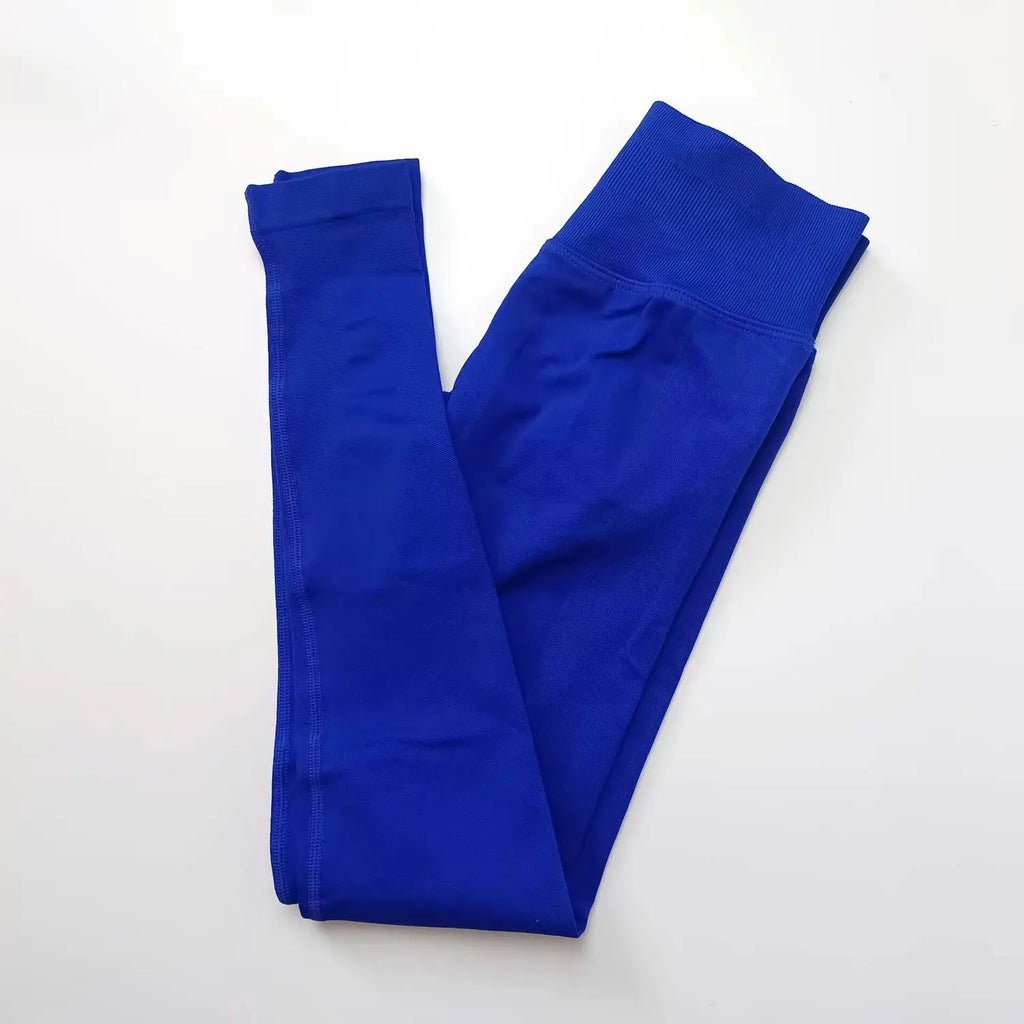 Legging sans coutures femme scrunch, coloris bleu océan foncé