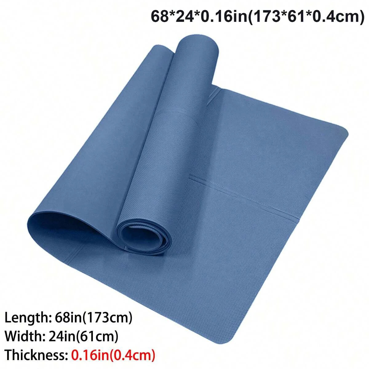 Tapis de yoga pliable EVA, coloris bleu foncé – 0,4 cm