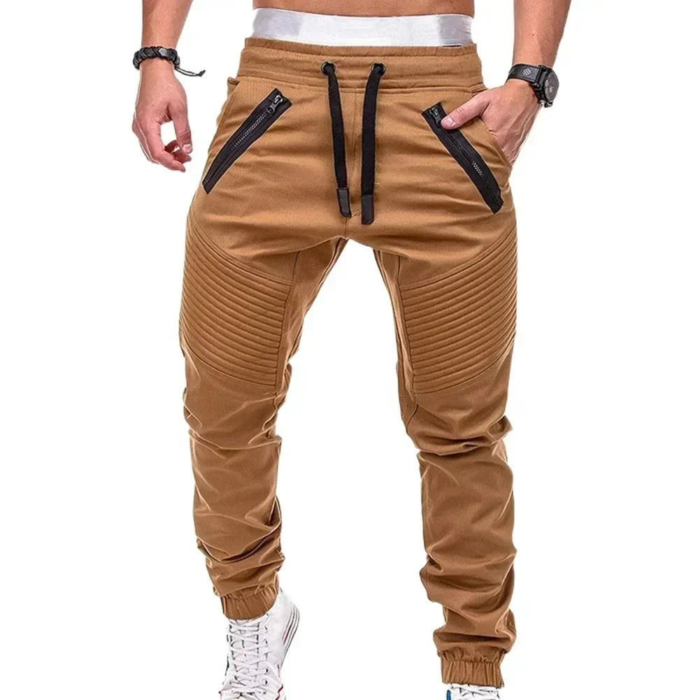 Pantalon Jogging Homme Slim à Poches Réglables — 13 Coloris, Rayé, Casual & Sport