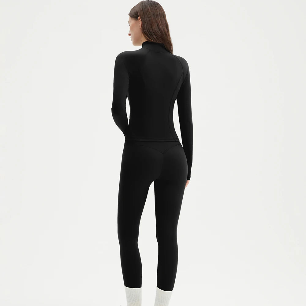 Ensemble Sport Femme Veste Zippée Manches Longues & Legging Taille Haute — Yoga & Running