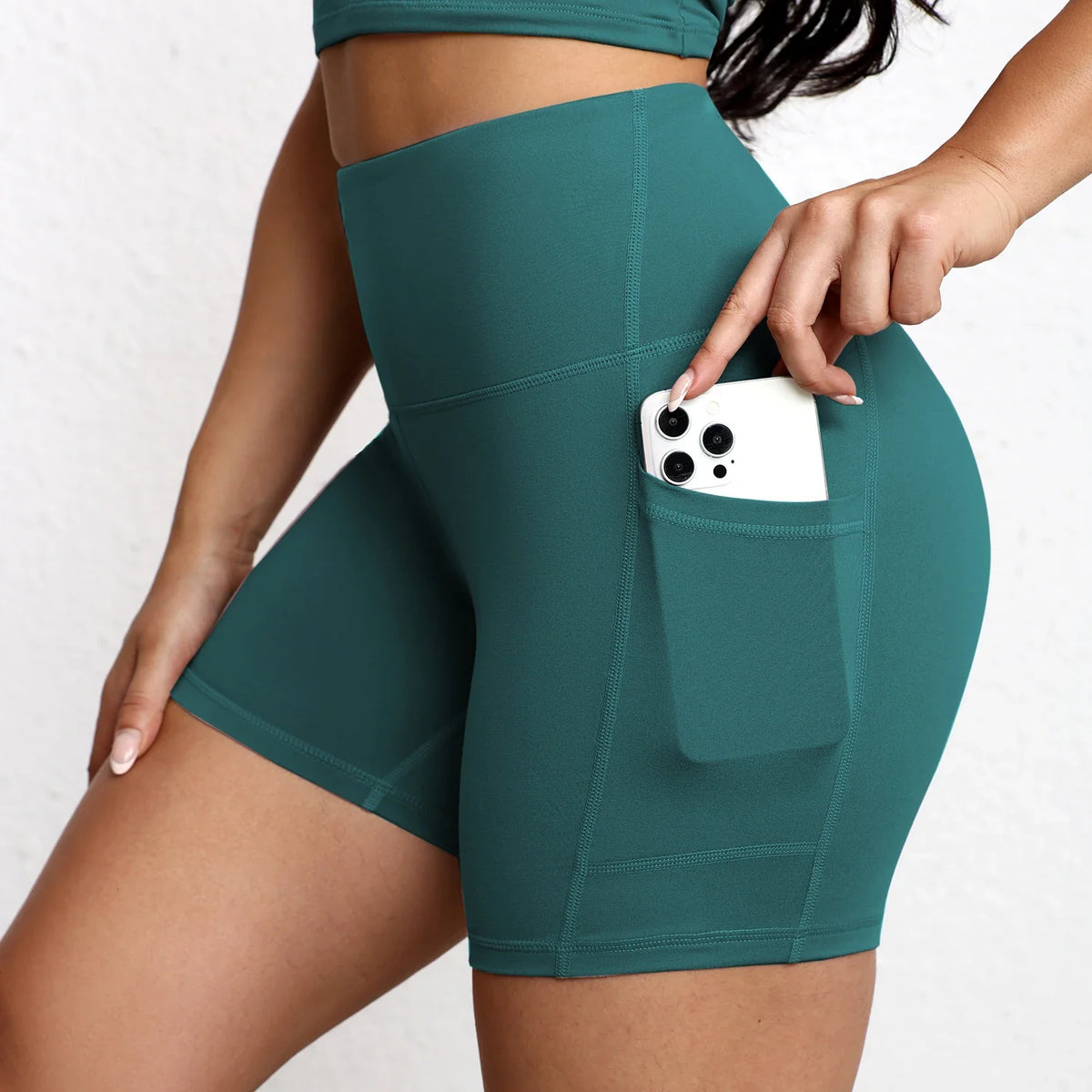 Short yoga poches taille haute — vue 2