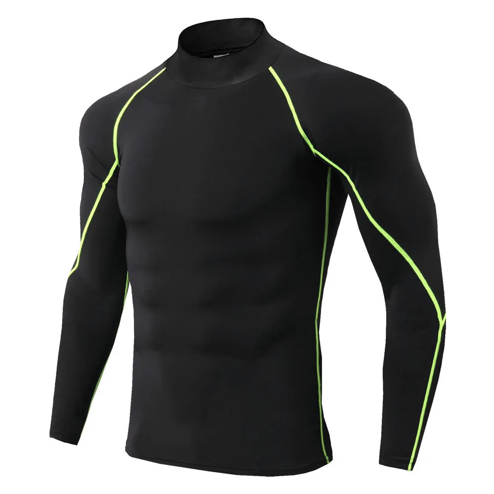 T-shirt compression manches longues homme, coloris noir 3