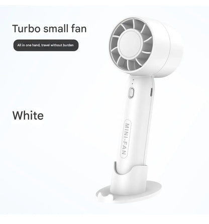 Turbo Handheld Small Fan USB Charging Mini Outdoor Portable Lightweight Desktop Stand with Long-Lasting Battery Life